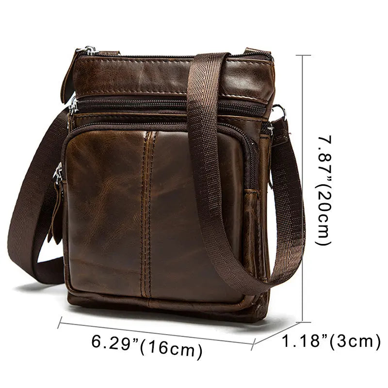 DAREN – Leren crossbodytas met meerdere compartimenten voor heren