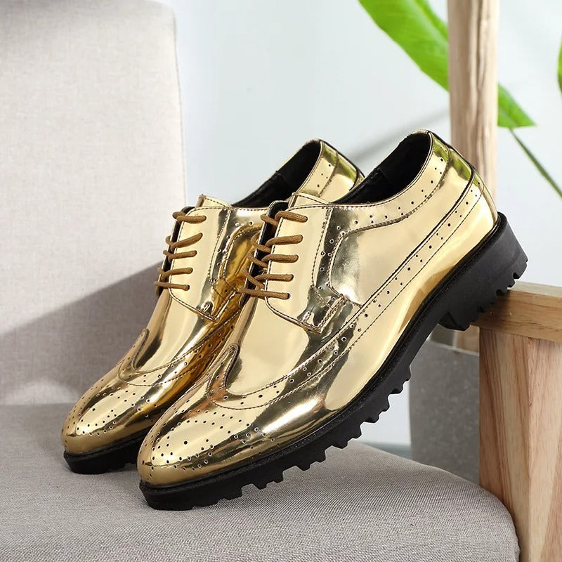 AURELIO - Heren schoenen met metallic afwerking voor een gedurfde look