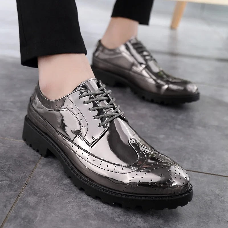 AURELIO - Heren schoenen met metallic afwerking voor een gedurfde look