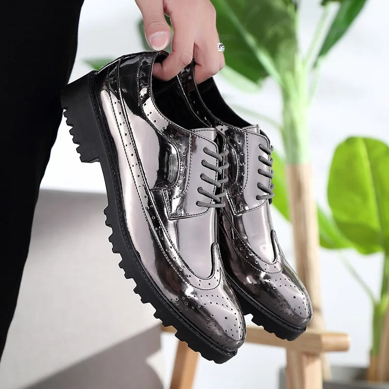 AURELIO - Heren schoenen met metallic afwerking voor een gedurfde look