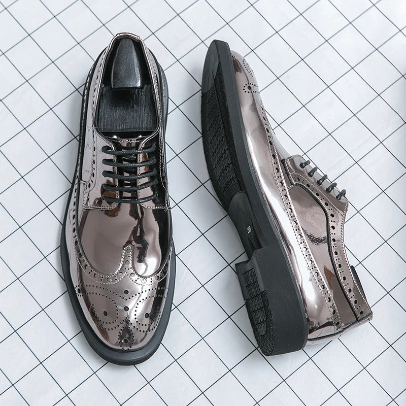 AURELIO - Heren schoenen met metallic afwerking voor een gedurfde look