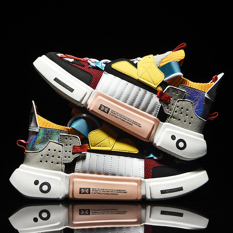 Fashion heren sneakers met futuristisch design en dikke zool – NOVARO X1 - Glamorix