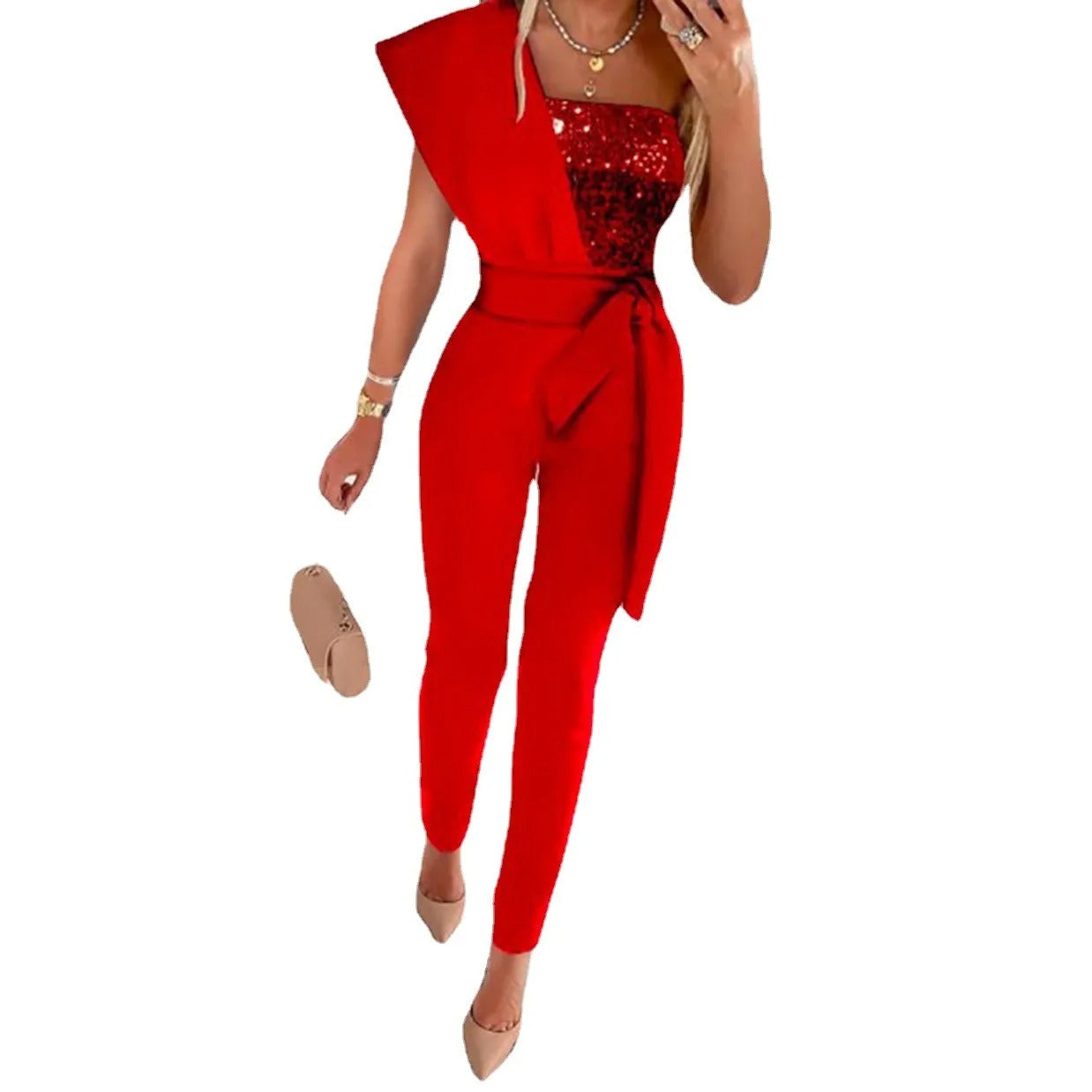 ELYSIA - Asymmetrische avondjumpsuit voor vrouwen