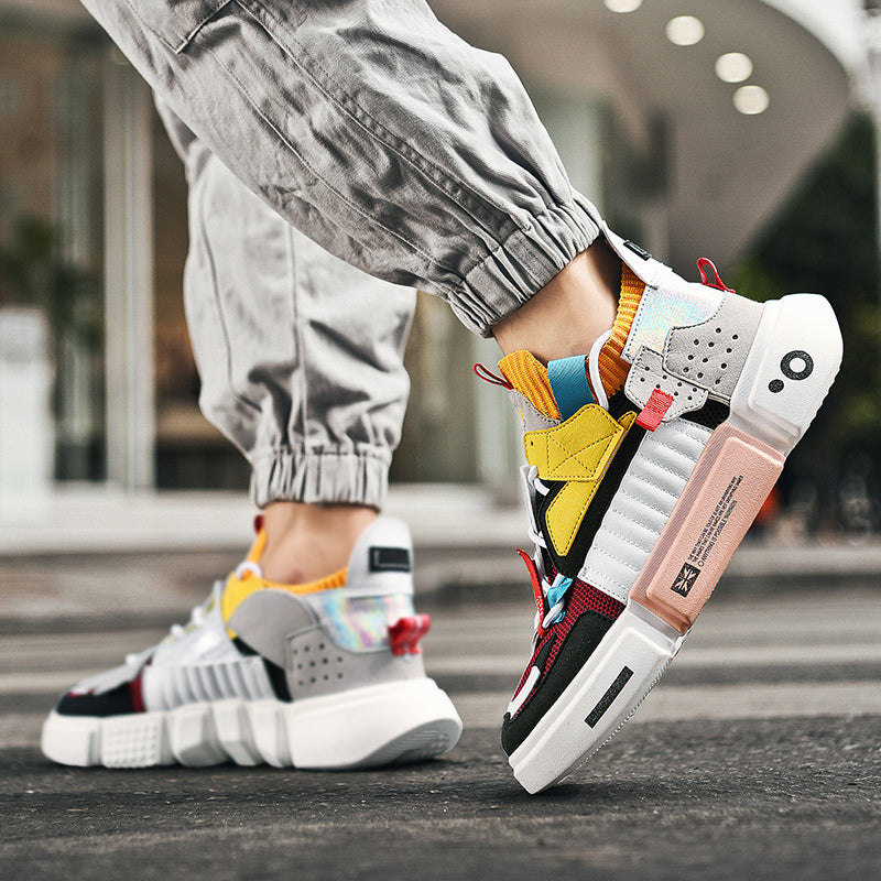 Fashion heren sneakers met futuristisch design en dikke zool – NOVARO X1 - Glamorix