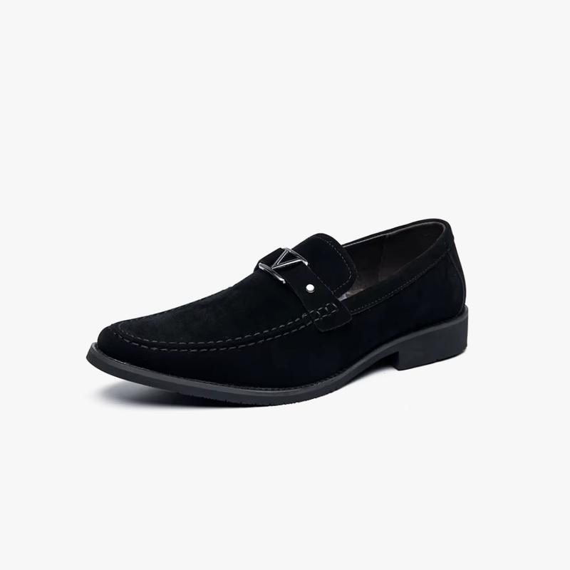 Heren loafers met hoekige belijning en metalen gesp – VARELLO EDGE - Glamorix