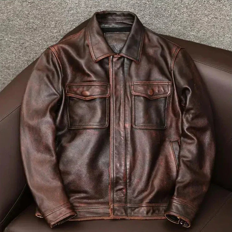 MACK – Heren leren jas met stoere uitstraling en moderne pasvorm - Glamorix