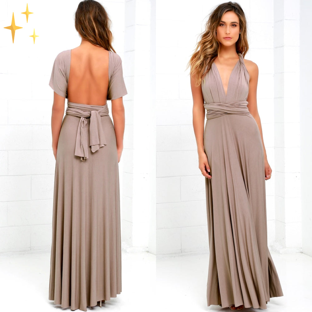 Verleidelijke maxi zomerjurk met open rug en kruislings gebonden top – AURELIA SKY - Glamorix