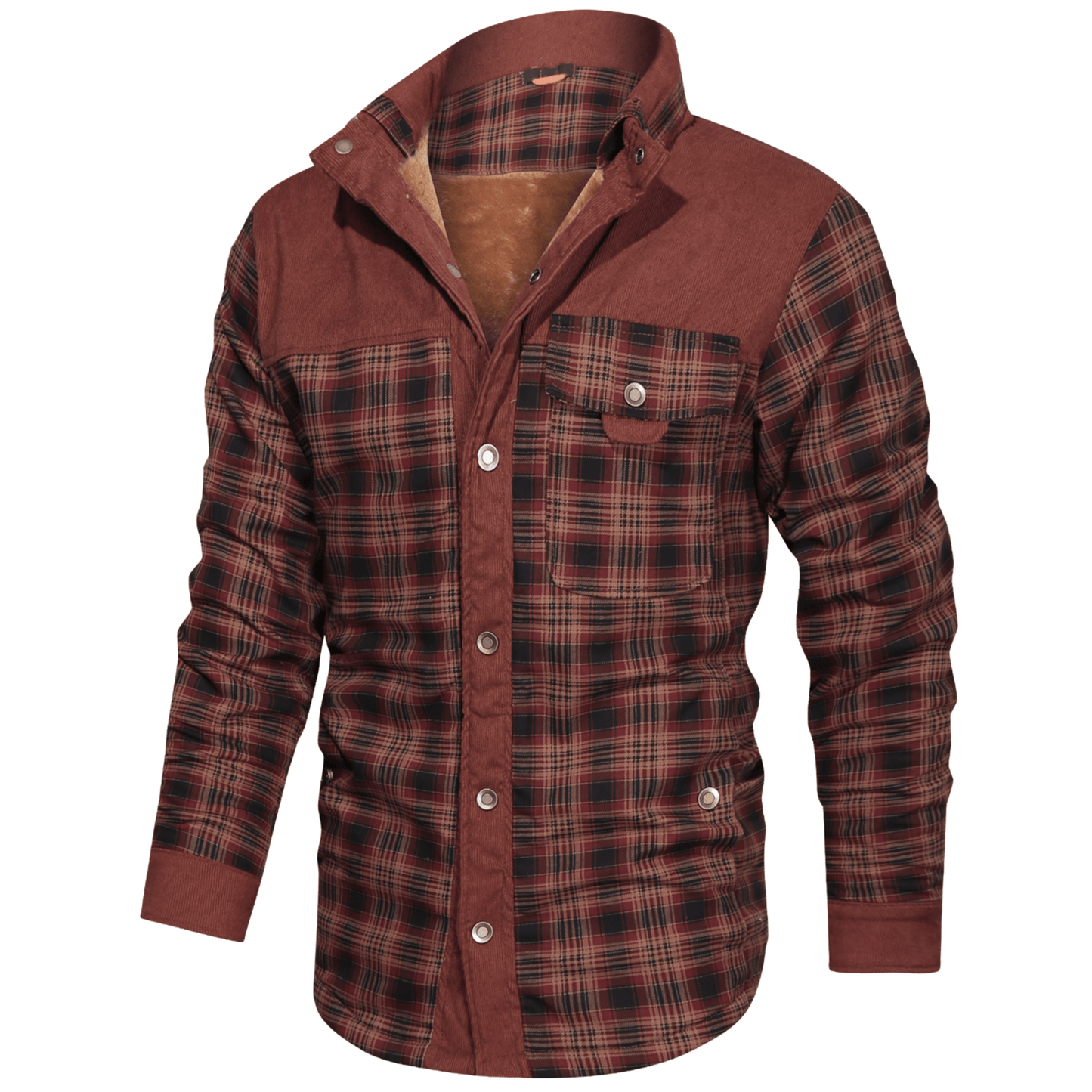 HARRIS - Herenjas met rustieke geruite knoopsluiting en corduroy accenten