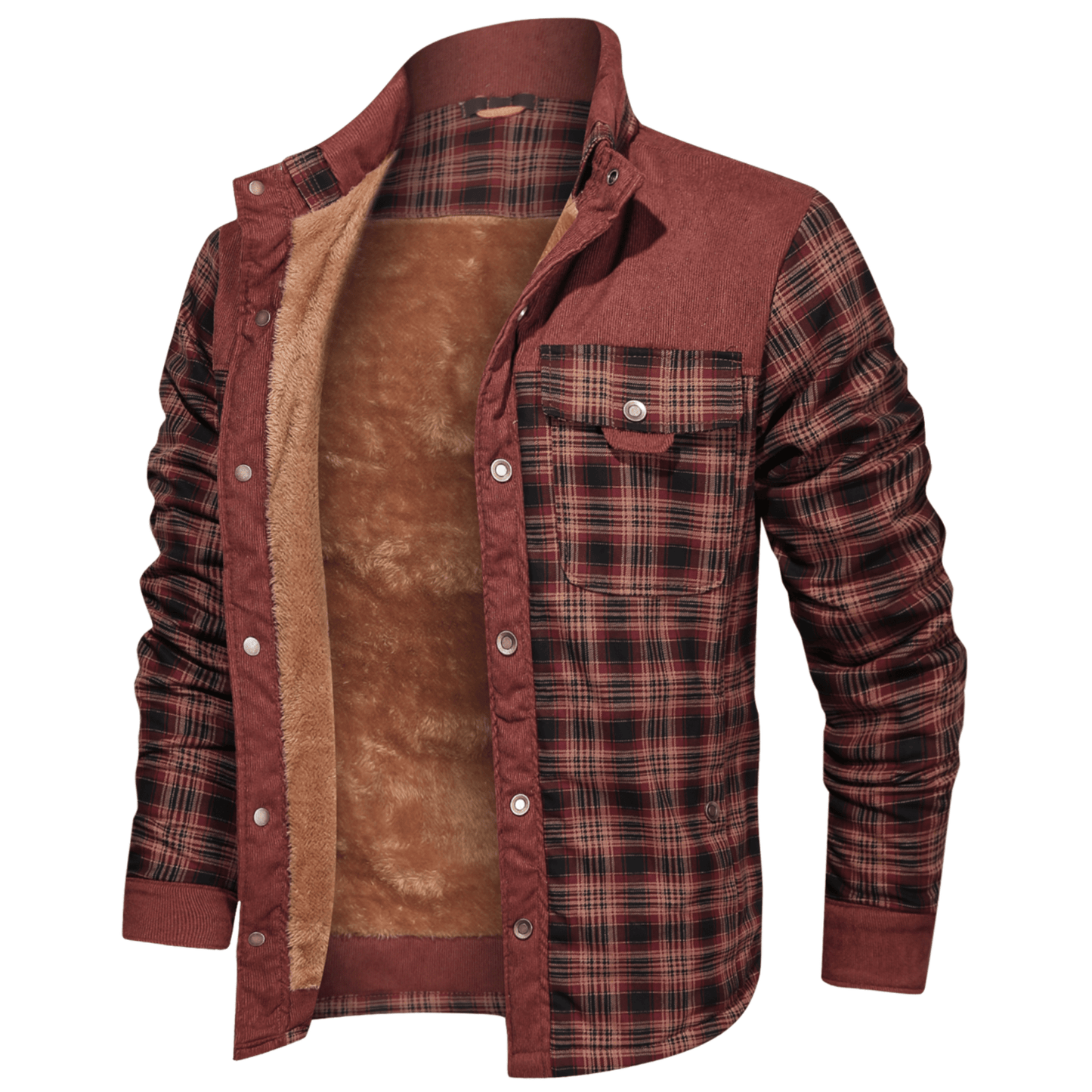 HARRIS - Herenjas met rustieke geruite knoopsluiting en corduroy accenten