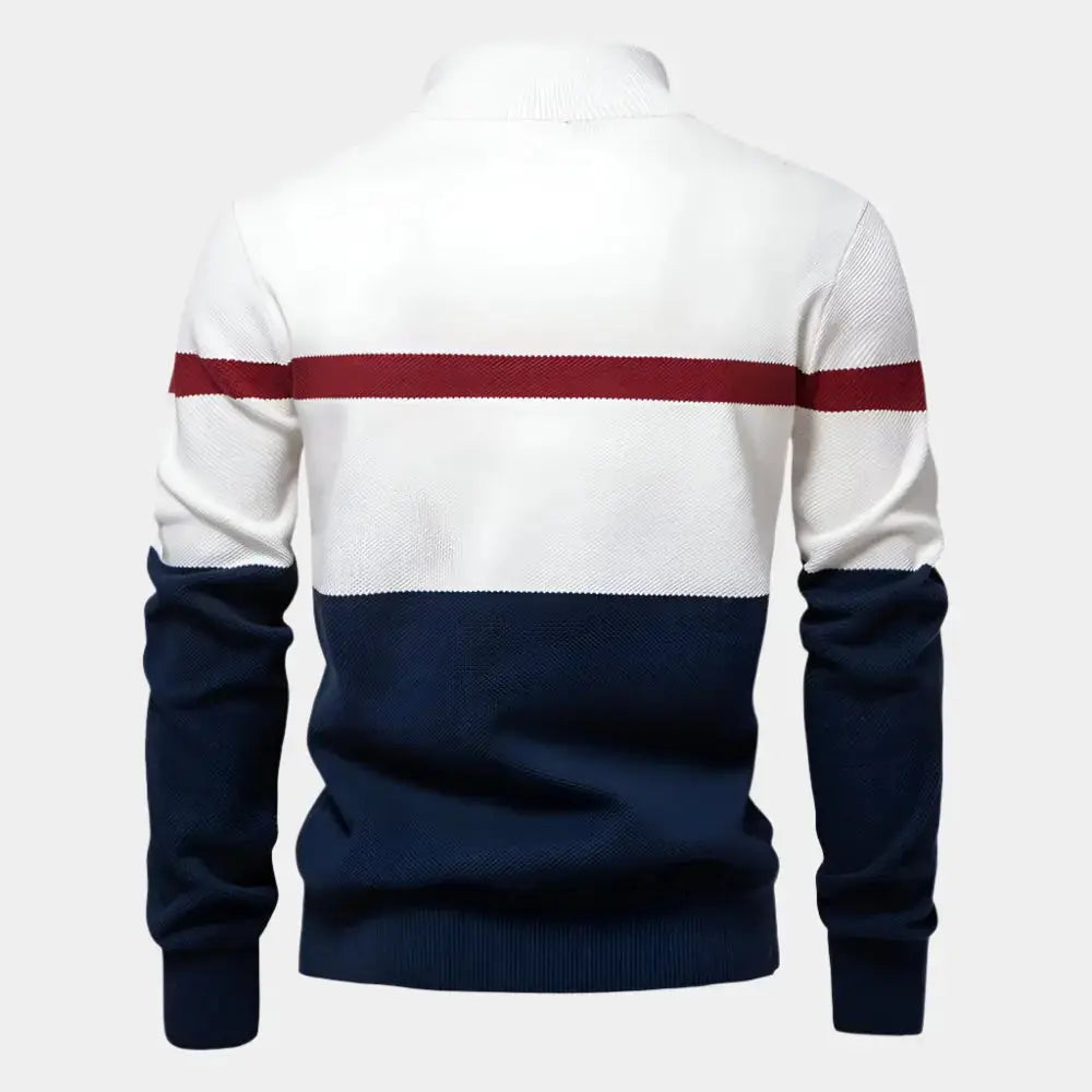 Herenpullover met colorblock en kwartrits – TAVIOR - Glamorix