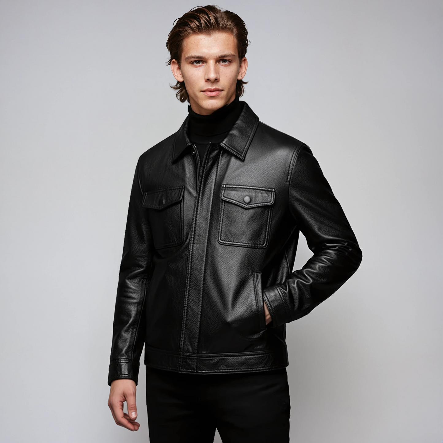 MACK – Heren leren jas met stoere uitstraling en moderne pasvorm - Glamorix