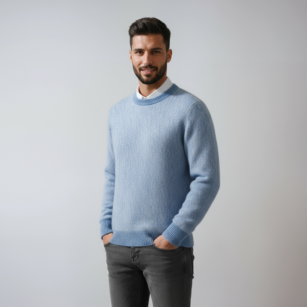 JAMES – Heren trui met ronde hals en tijdloze pasvorm - Glamorix
