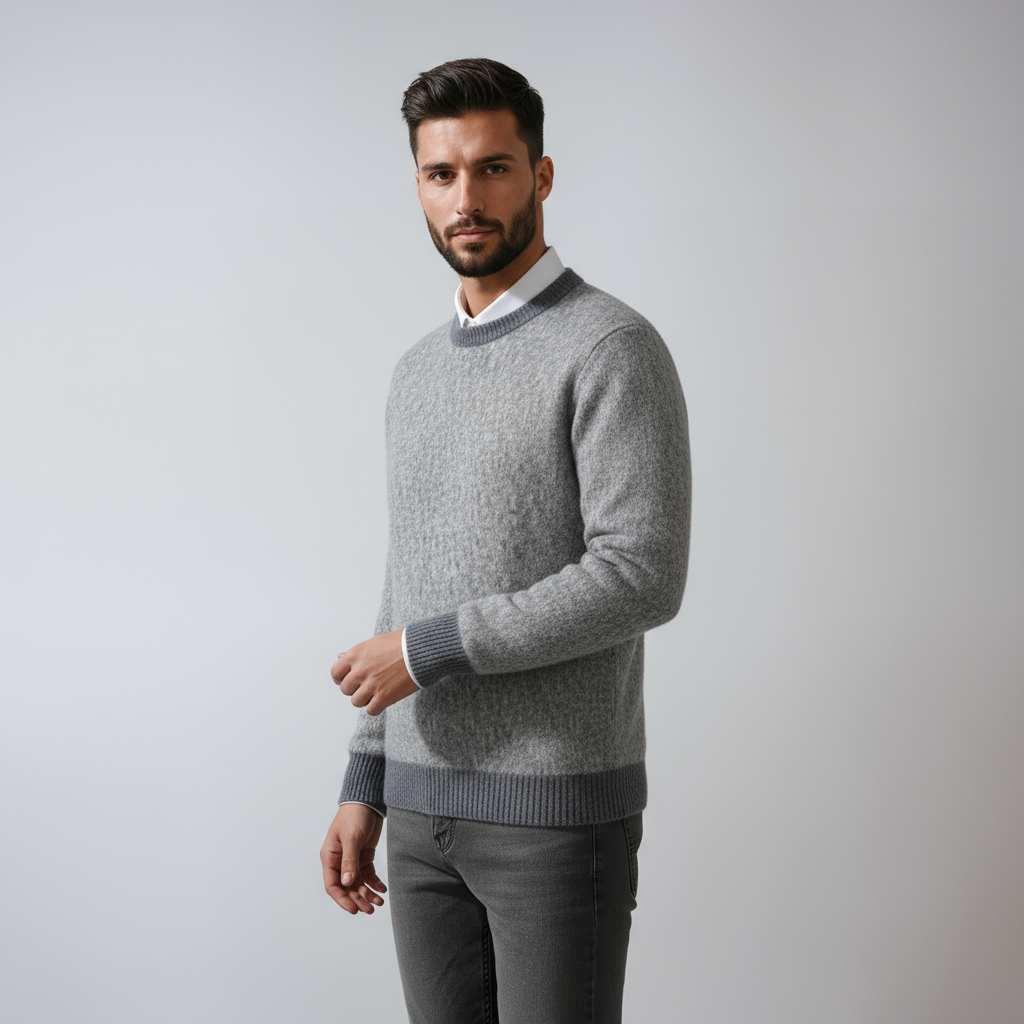JAMES – Heren trui met ronde hals en tijdloze pasvorm - Glamorix