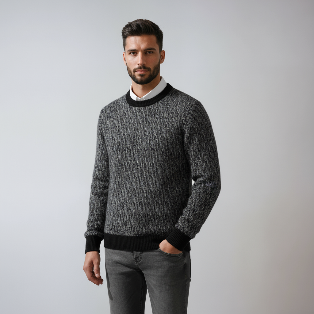 JAMES – Heren trui met ronde hals en tijdloze pasvorm - Glamorix