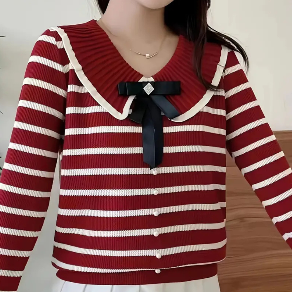 MIRA - Gestreepte gebreide trui voor dames