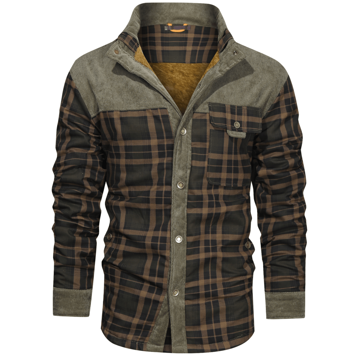 HARRIS - Herenjas met rustieke geruite knoopsluiting en corduroy accenten