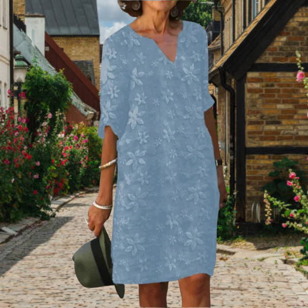 Chique damesjurk met lange mouwen en elegante pasvorm – AMIRA ELEGANCE - Glamorix