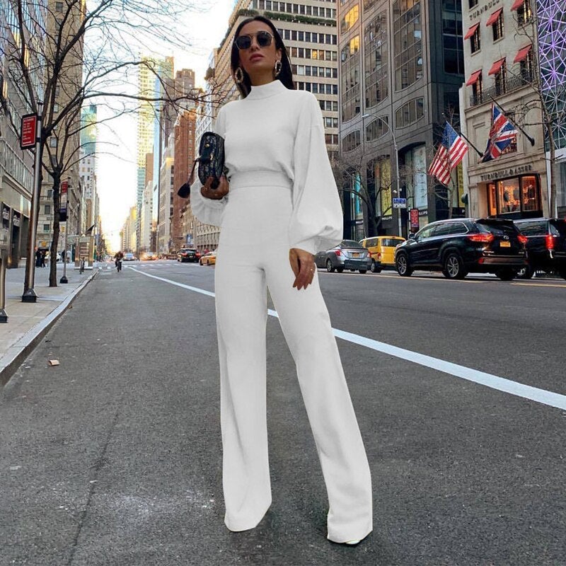 AMELIA - Jumpsuit met hoge taille en wijde pijpen voor dames