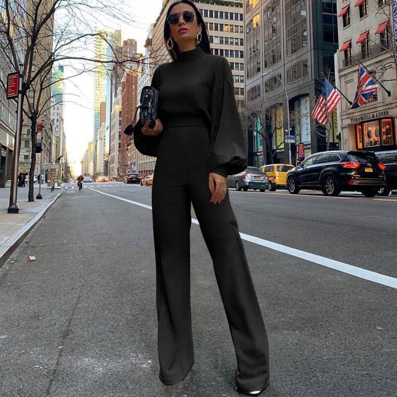 AMELIA - Jumpsuit met hoge taille en wijde pijpen voor dames