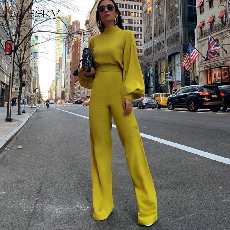 AMELIA - Jumpsuit met hoge taille en wijde pijpen voor dames
