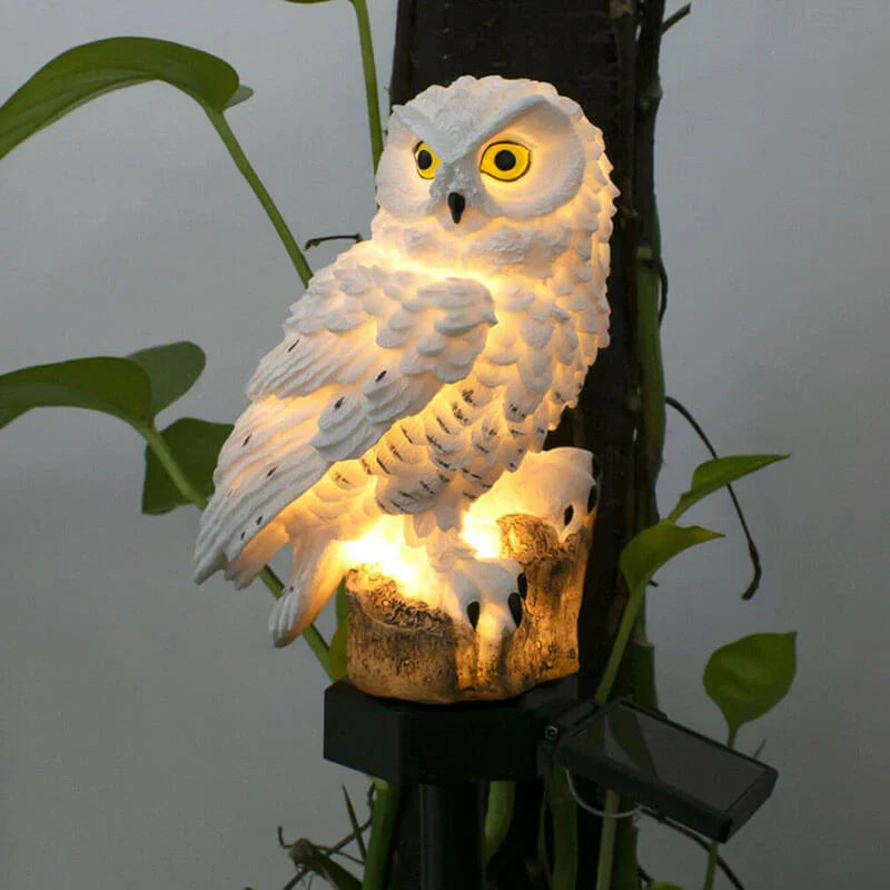 NoctaOwl Solar – Decoratieve uilen tuinlamp op zonne-energie met warm LED-licht