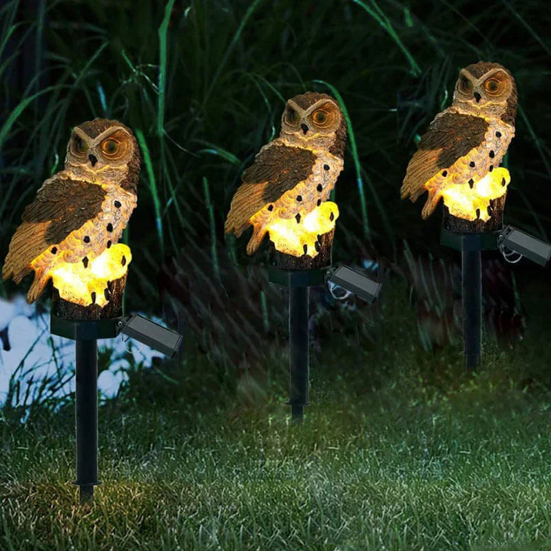 NoctaOwl Solar – Decoratieve uilen tuinlamp op zonne-energie met warm LED-licht