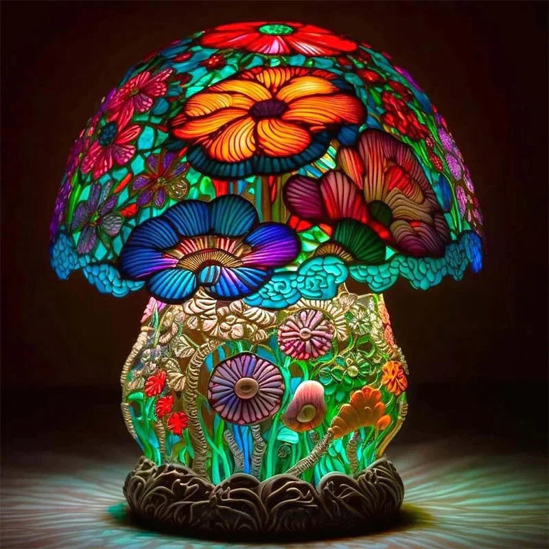 Kleurrijke glas-in-loodlamp voor een sfeervol interieuraccent – VITRALIA GlowArt - Glamorix