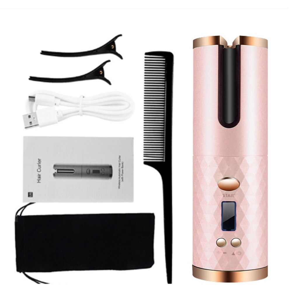 Draadloze automatische krultang met tourmaline keramische barrel – CURLÉA PRO - Glamorix