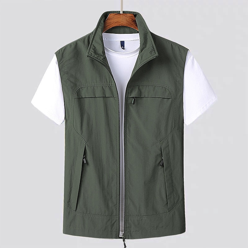 Heren bodywarmer met ritssluiting en opstaande kraag – VESTARO COREVEST - Glamorix