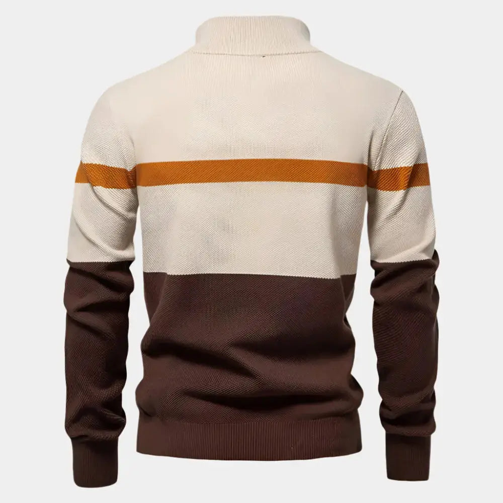 Herenpullover met colorblock en kwartrits – TAVIOR - Glamorix