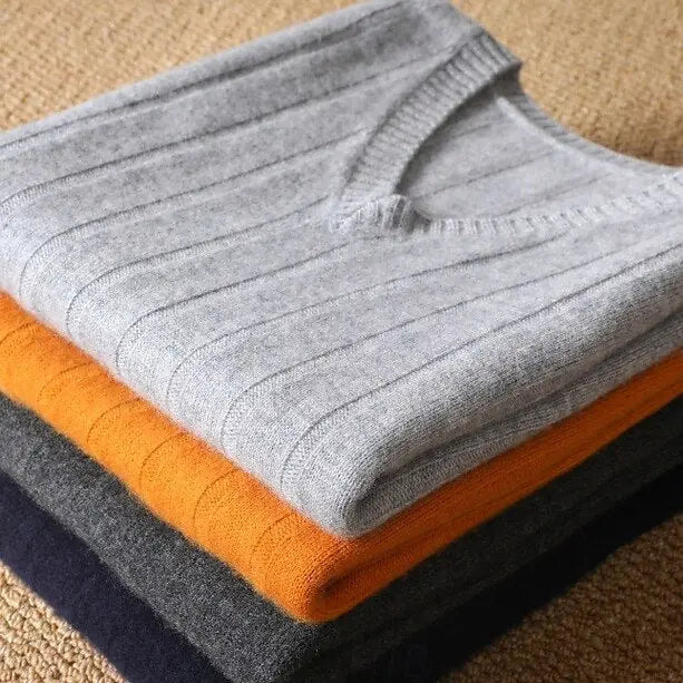 NOAH – Wollen trui-vest met klassieke knoopsluiting voor heren
