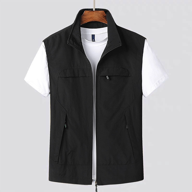 Heren bodywarmer met ritssluiting en opstaande kraag – VESTARO COREVEST - Glamorix