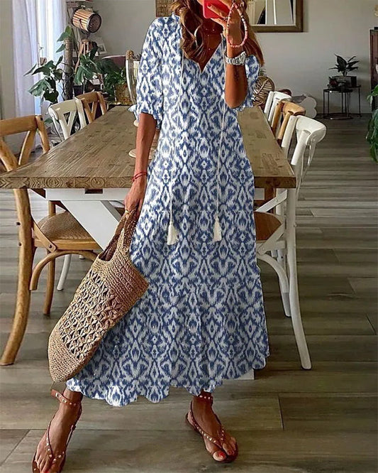 ElaraMuse – Elegante midi-jurk met subtiele stretch en flatterende pasvorm