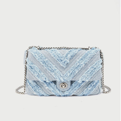 Trendy denim kettingtas voor dames – Celina DenimCharm - Glamorix