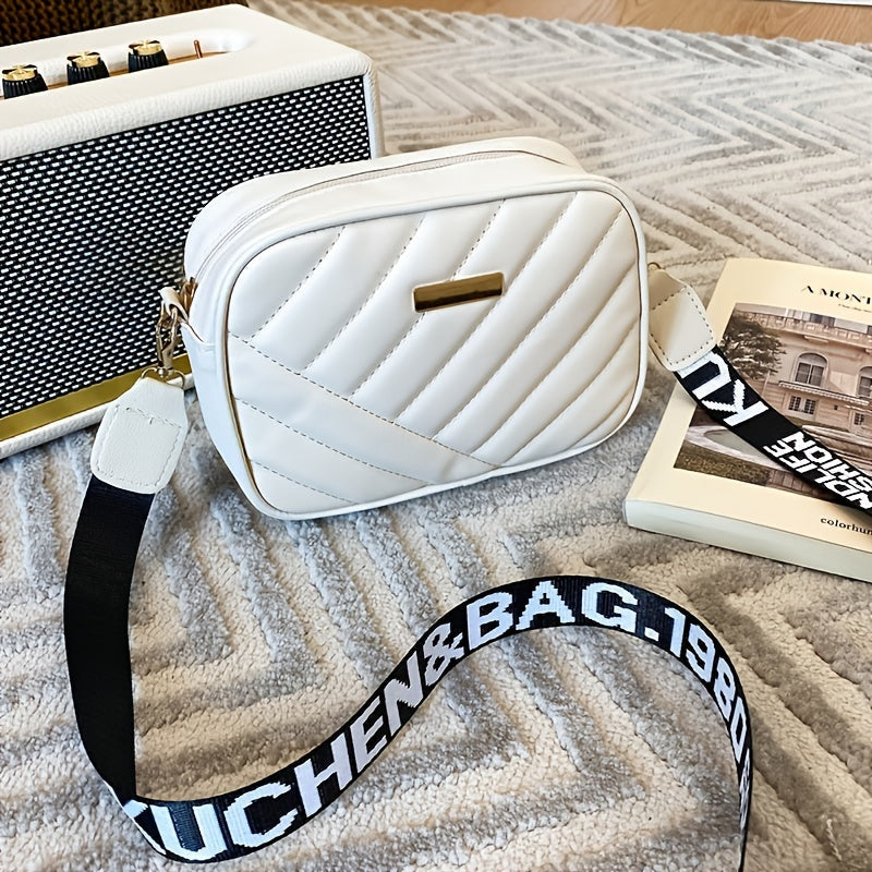 Moderne vierkante gevoerde schoudertas – CuboLuxe - Glamorix