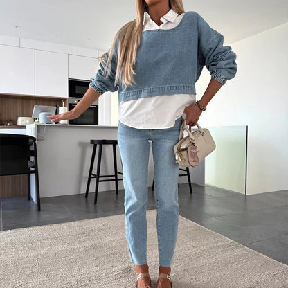 Dames skinny jeans met hoge taille en comfortabele stretch – LIVIA SCULPT - Glamorix