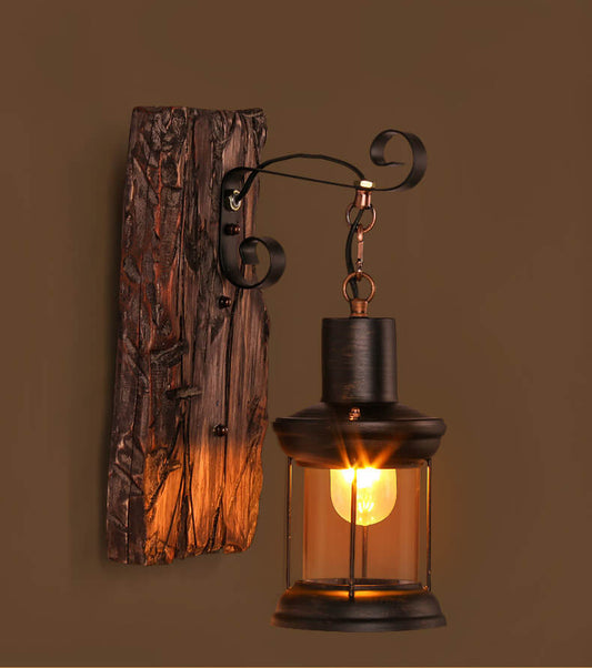 Industriële wandlamp van glas en smeedijzer – LUMINA BEAM - Glamorix