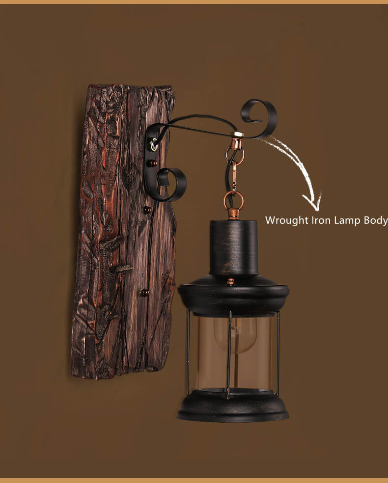 Industriële wandlamp van glas en smeedijzer – LUMINA BEAM - Glamorix