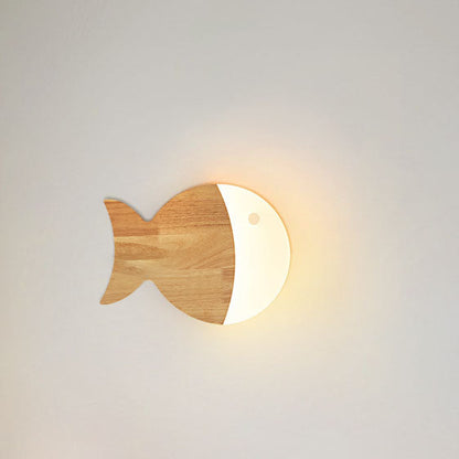 Scandinavische Creatieve Eenvoudige Houten Vis - LED wandlamp voor een sfeervol interieur