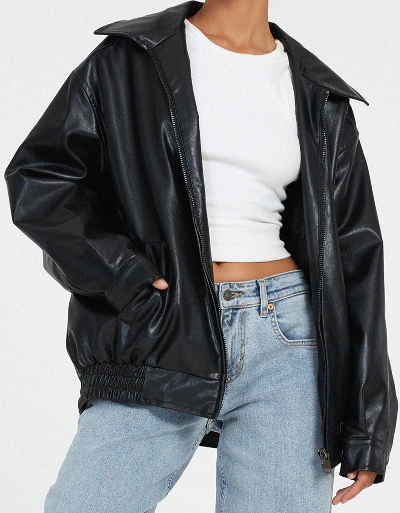 CELINE - Casual oversized leren jack voor vrouwen