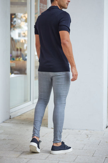 BENSON - Slim fit geruite broek voor een moderne en stijlvolle look