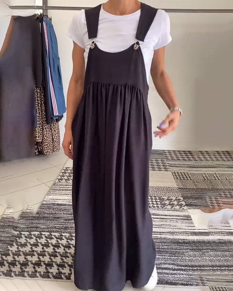 Zomerse Damesjurk met Brede Bandjes en Vloeiende Pasvorm – LUNA ELEGANTE - Glamorix