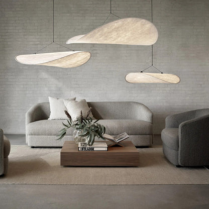 LUNALUX – Moderne LED hanglamp van metaal en synthetische zijde