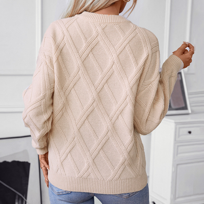 Zachte dames kabeltrui met tijdloze look – ÉLANORA - Glamorix