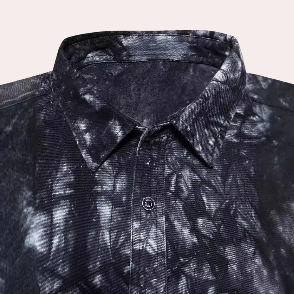 Herenoverhemd met abstracte print en lange mouwen – VALENO PrintLine - Glamorix