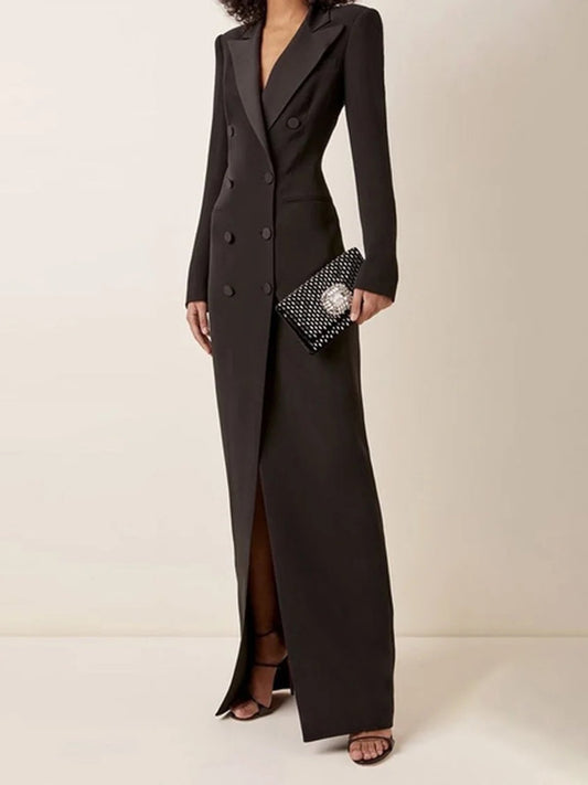 ELOISE - Blazer maxi-jurk met dubbele rij knopen voor dames