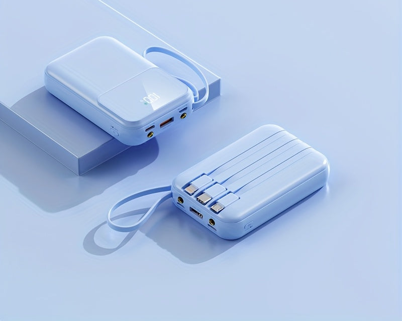 10.000mAh draagbare powerbank met snelladen en ingebouwde kabels – VOLTRIQ MINI10 - Glamorix