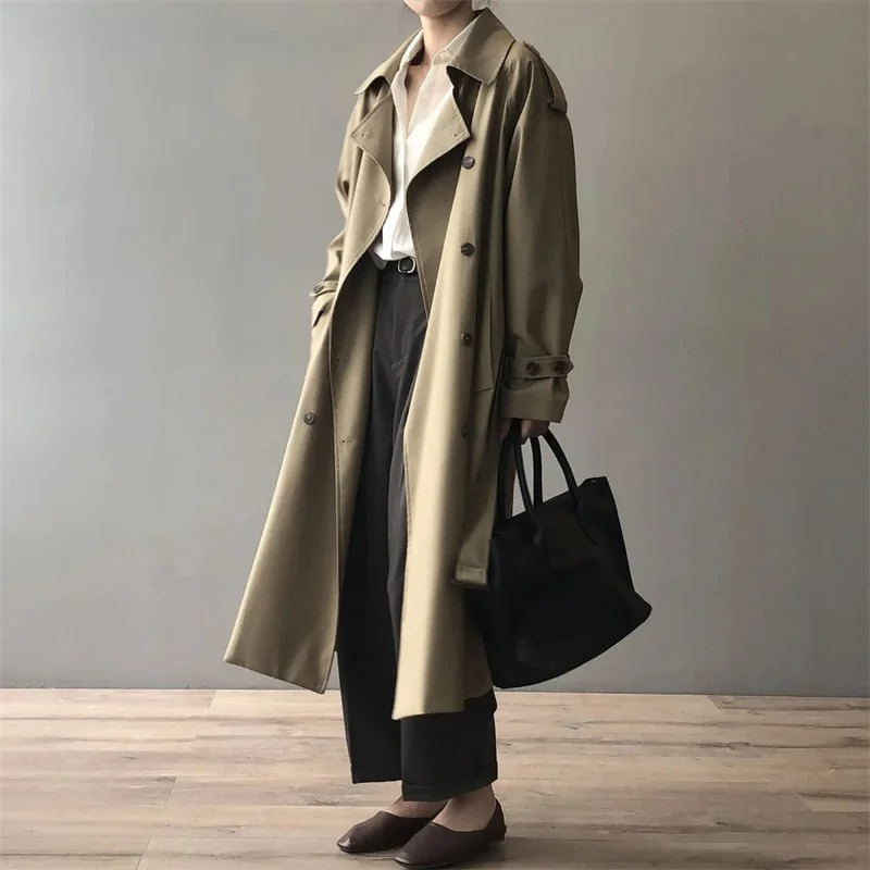 ISABELLA - Oversized trenchcoat met dubbele knoopsluiting en lange relaxte pasvorm voor dames