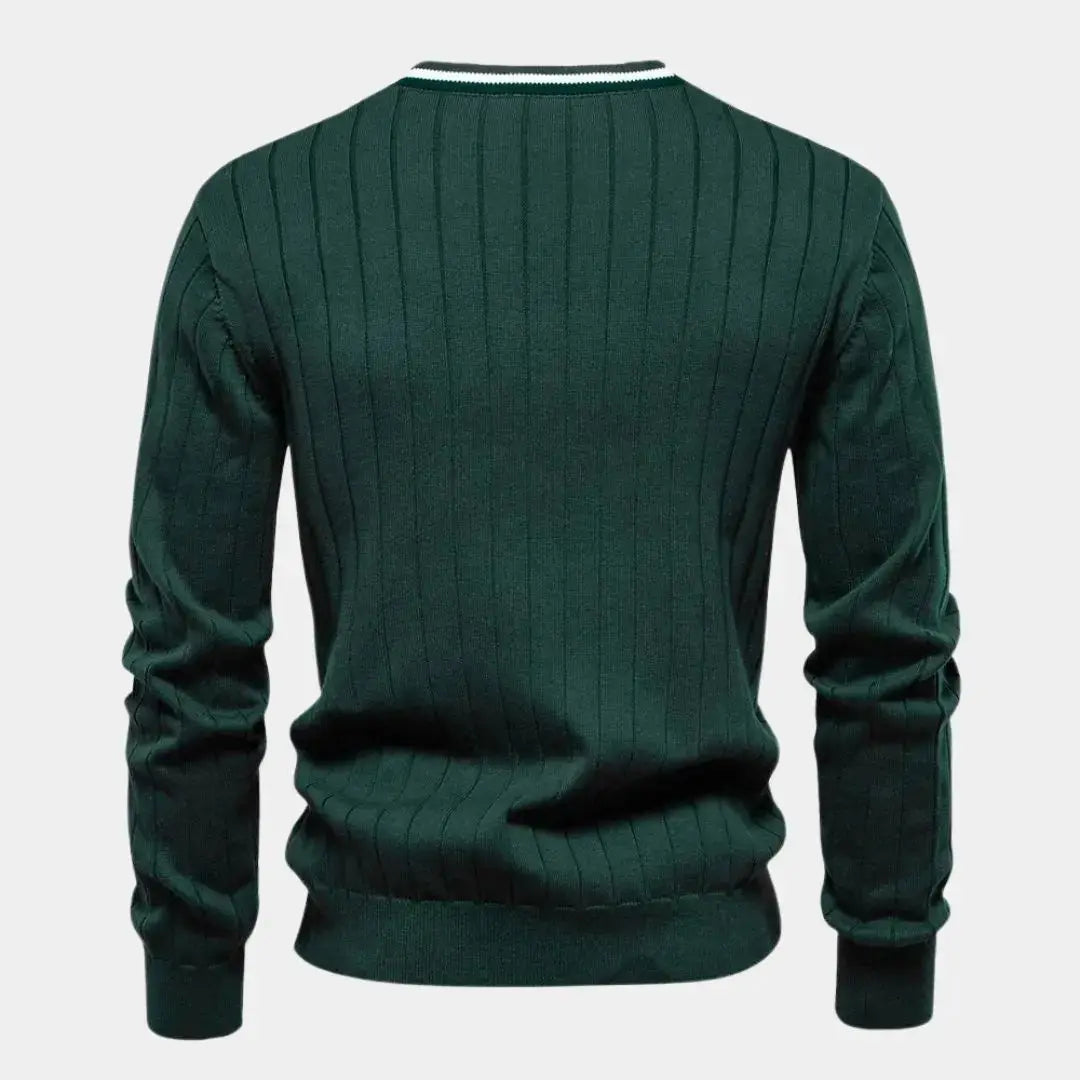 Gebreid heren vest met knoopsluiting en klassieke pasvorm – MAERON - Glamorix