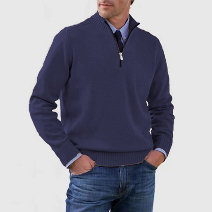 Lilon - Nonchalante herensweater met halve rits - Glamorix